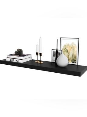 New Black 48” Mission Floating Wall Mount Shelf